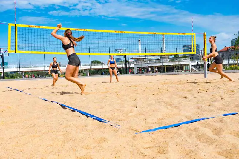 Female beach volleyball match