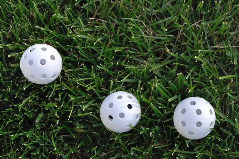 Wiffle balls on grass