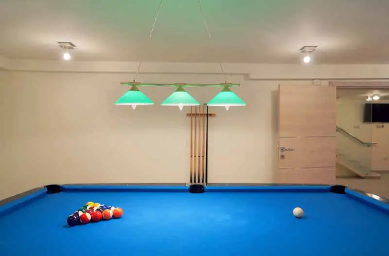 Pool table in an apartment