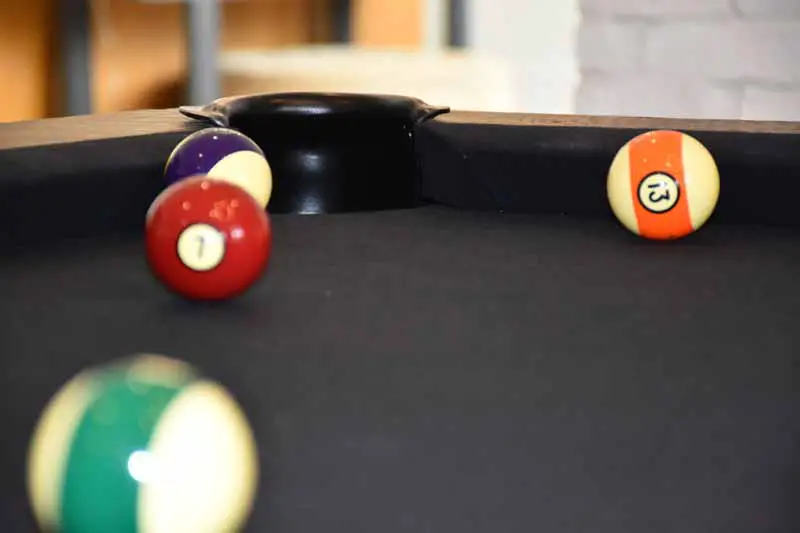 Pool table outside close up